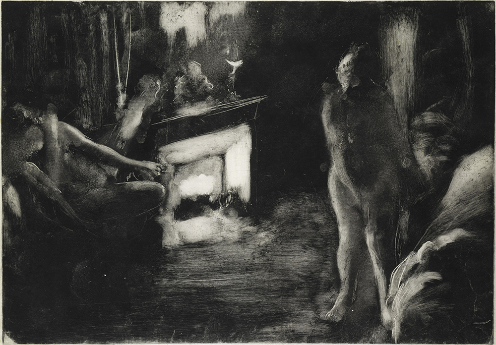 the fireside, edgar degas painting