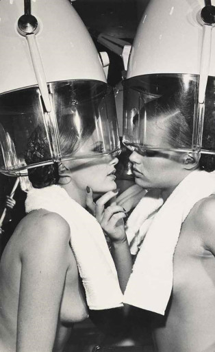 winnie hollman, two women under hair dryers