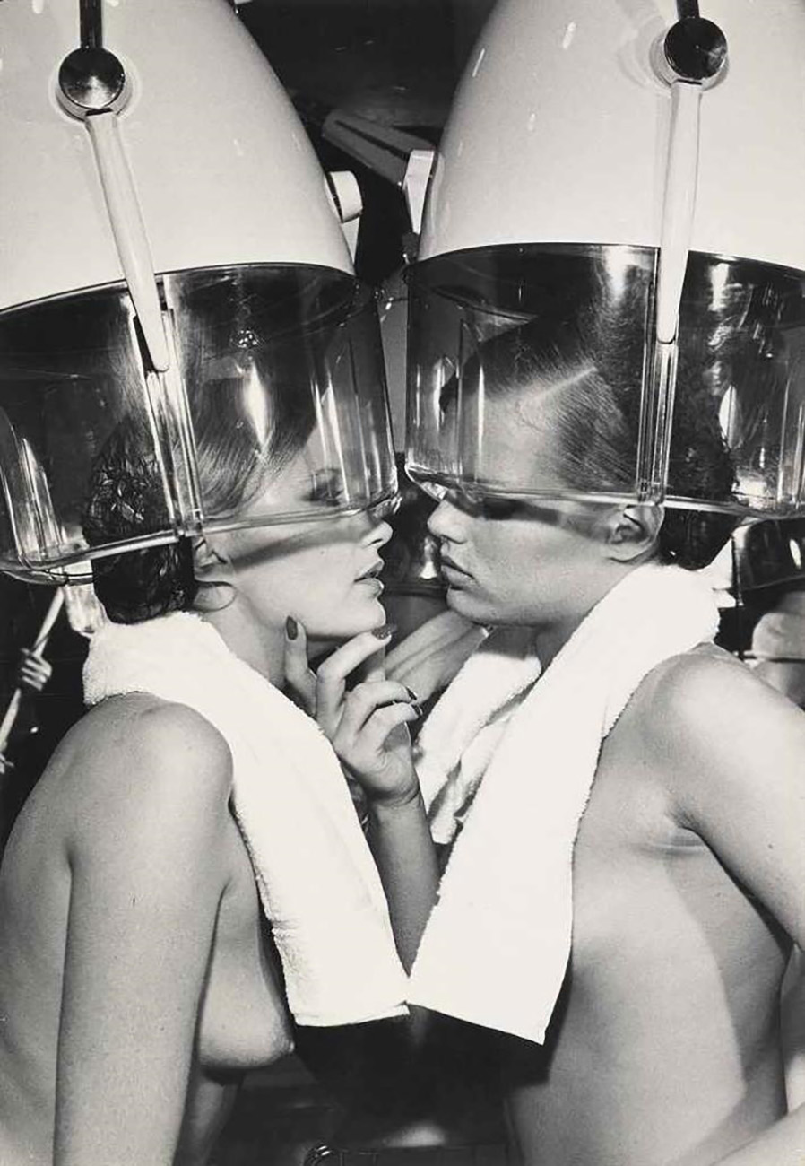 winnie hollman, two women under hair dryers