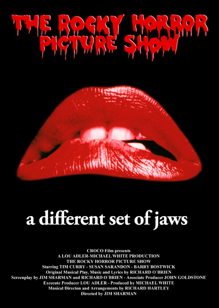 the rocky horror picture show movie poster, red lips