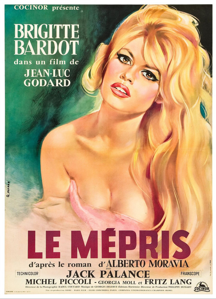 le mepris movie poster, starring brigitte bardot