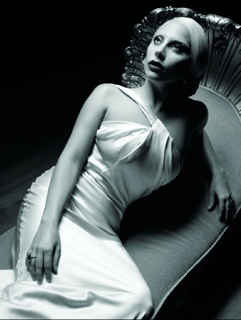 lady gaga laying on a chair, american horror story