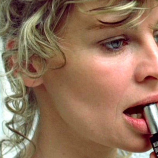 julie christie, lipstick in mouth