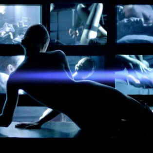 brian atwood, woman staring at erotic monitors