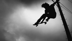 Kendrick Lamar's Message To America, black and white skateboard
