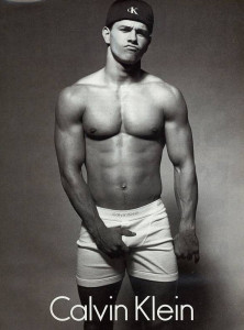 sexy underwear ads, male model, calvin klein, mark whalberg