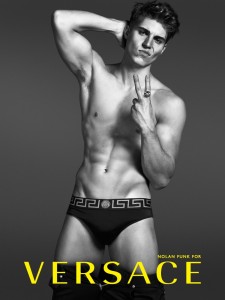 sexy underwear ads, versace, male model