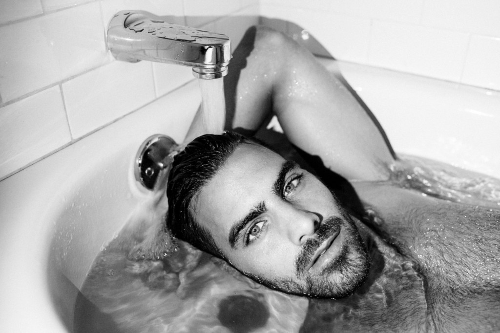 TATE TULLIER, tub time, naked man in tub, nyle, antm