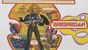 Actress Jane Fonda and David Hemmings appear on the poster for the Paramount Pictures film 'Barbarella, 1968. (Photo by Movie Poster Image Art/Getty Images)