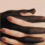 provocative posters, holding hands, black and white, interlaced fingers