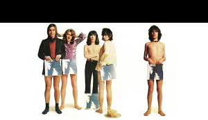 APRIL 23: Rock and roll band "The Rolling Stones" pose for a portrait to promote the release of their album "Sticky Fingers" by holding it strategically on April 23, 1971. (L-R) Charlie Watts, Mick Taylor, Bill Wyman, Keith Richards, Mick Jagger. (Photo by Michael Ochs Archives/Getty Images)