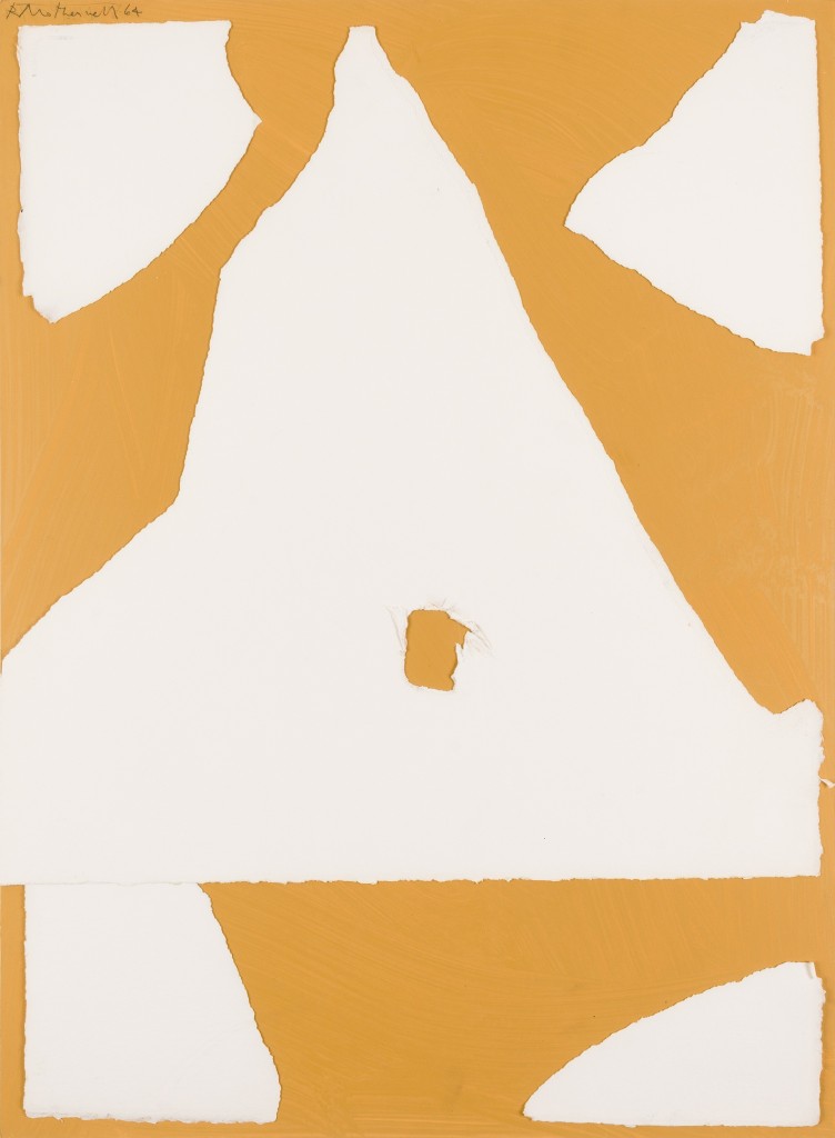 the art of collage, robert motherwell, abstract art exhibit, In White with Four Corners