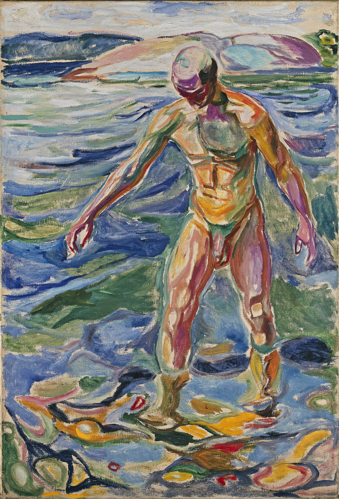edvard munch, oil painting, badende mann