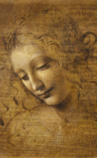 leonardo da vinci la scapigliata, head of a woman