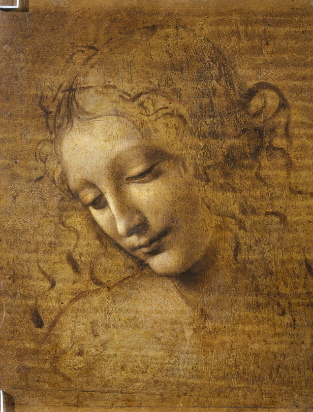 leonardo da vinci la scapigliata, head of a woman