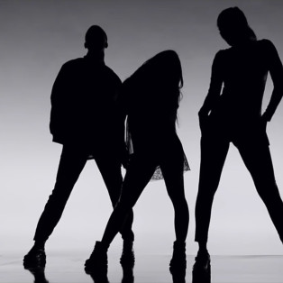 Charli XCX music video, vroom vroom, dark silhouette of five people