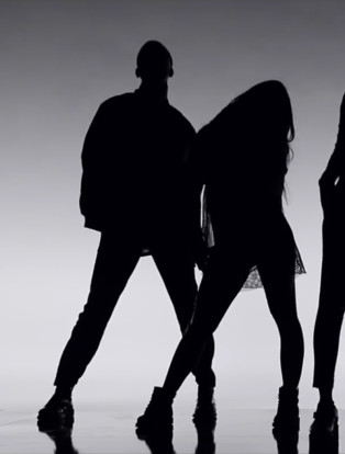 Charli XCX music video, vroom vroom, dark silhouette of five people