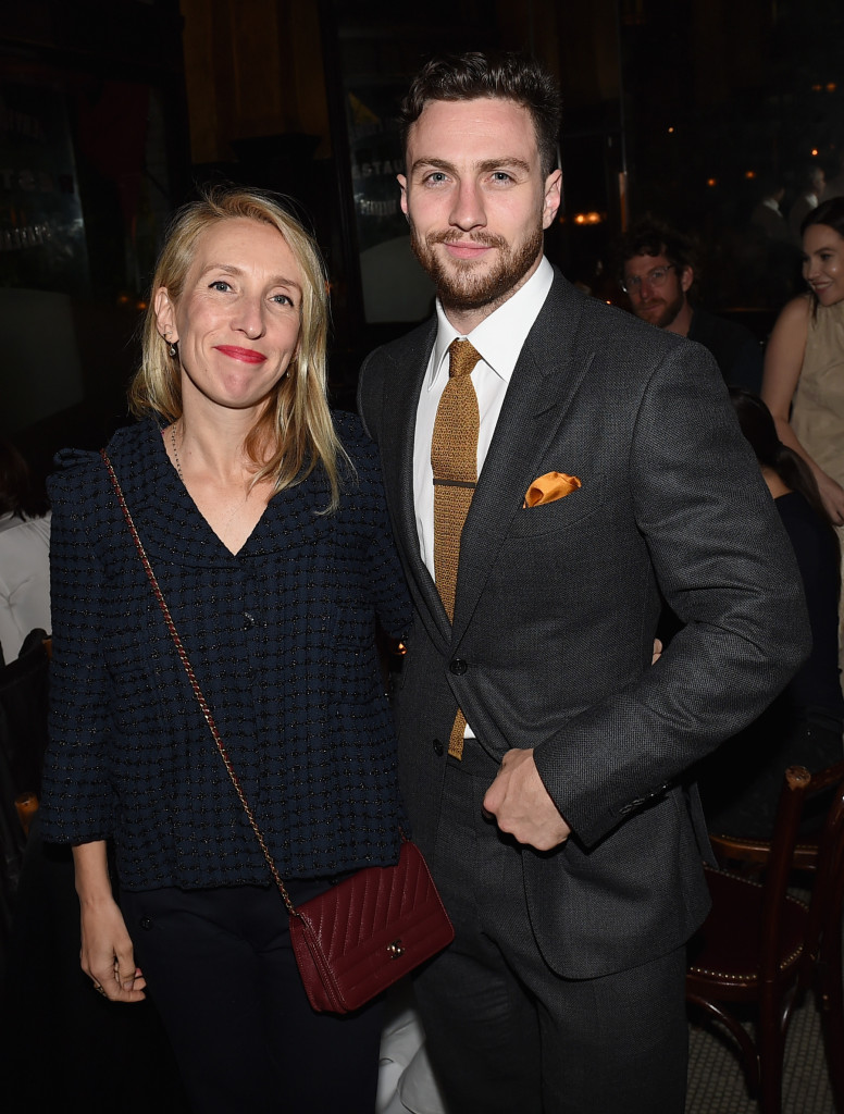 NEW YORK, NY - APRIL 18: Sam Taylor-Johnson (L) and Aaron Taylor-Johnson attend CHANEL Tribeca Film Festival Artists Dinner - Inside on April 18, 2016 in New York City. (Photo by Nicholas Hunt/WireImage)