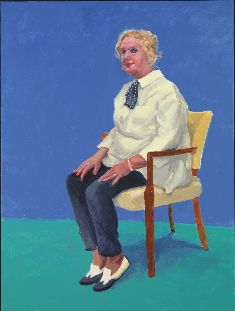 David Hockney "Celia Birtwell, 31 August - 4 September" 2015 Acrylic on canvas 48 x 36" © David Hockney Photo Credit: Richard Schmidt