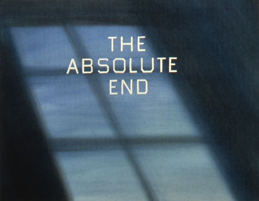 The Absolute End (1982), by Ed Ruscha. Dry pigment on paper, 23 x 29 inches. Robert A. Rowan Collection. © Ed Ruscha. 