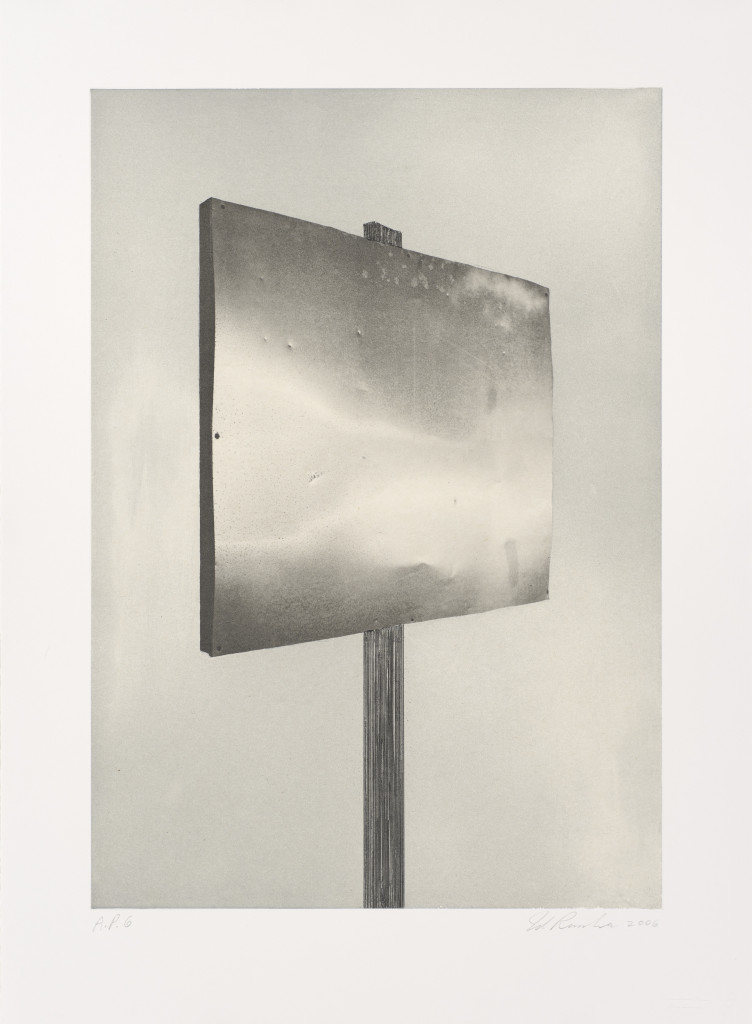 Your Space Gravure (2006), by Ed Ruscha. Photogravure with color aquatint and hard-ground etching, printed chine collé, 29.75 x 25 inches. Published by Crown Point Press, San Francisco. Fine Arts Museums of San Francisco. © Ed Ruscha