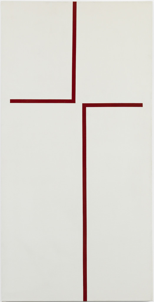 <em>The Way</em> (1970), by Carmen Herrera. Acrylic on canvas, 60 x 30 inches. Private collection. © Carmen Herrera. Courtesy Lisson Gallery.