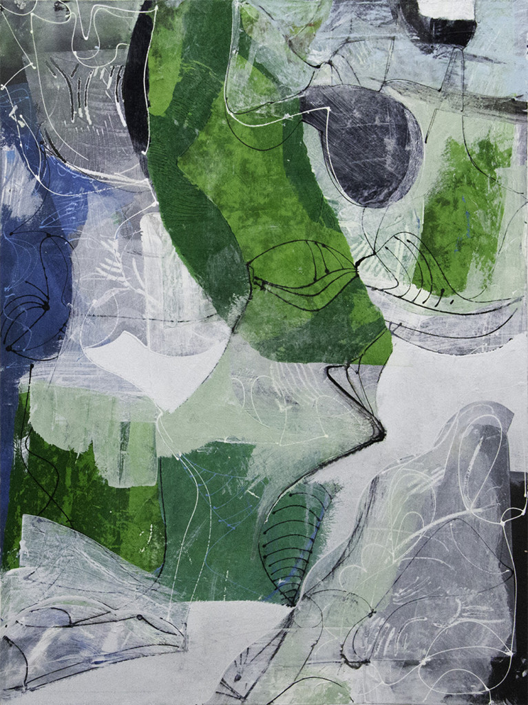 Acadian Stream (2016), by Charlie Hewitt. Oil, acrylic and mixed media on canvas, 40 x 30 inches. Courtesy Jim Kempner Fine Art.
