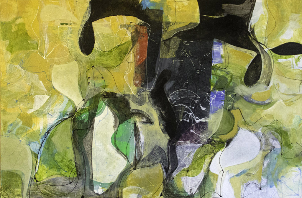 Portland Painter (2016), by Charlie Hewitt. Oil, acrylic and mixed media on canvas, 48 x 72 inches. Courtesy Jim Kempner Fine Art.