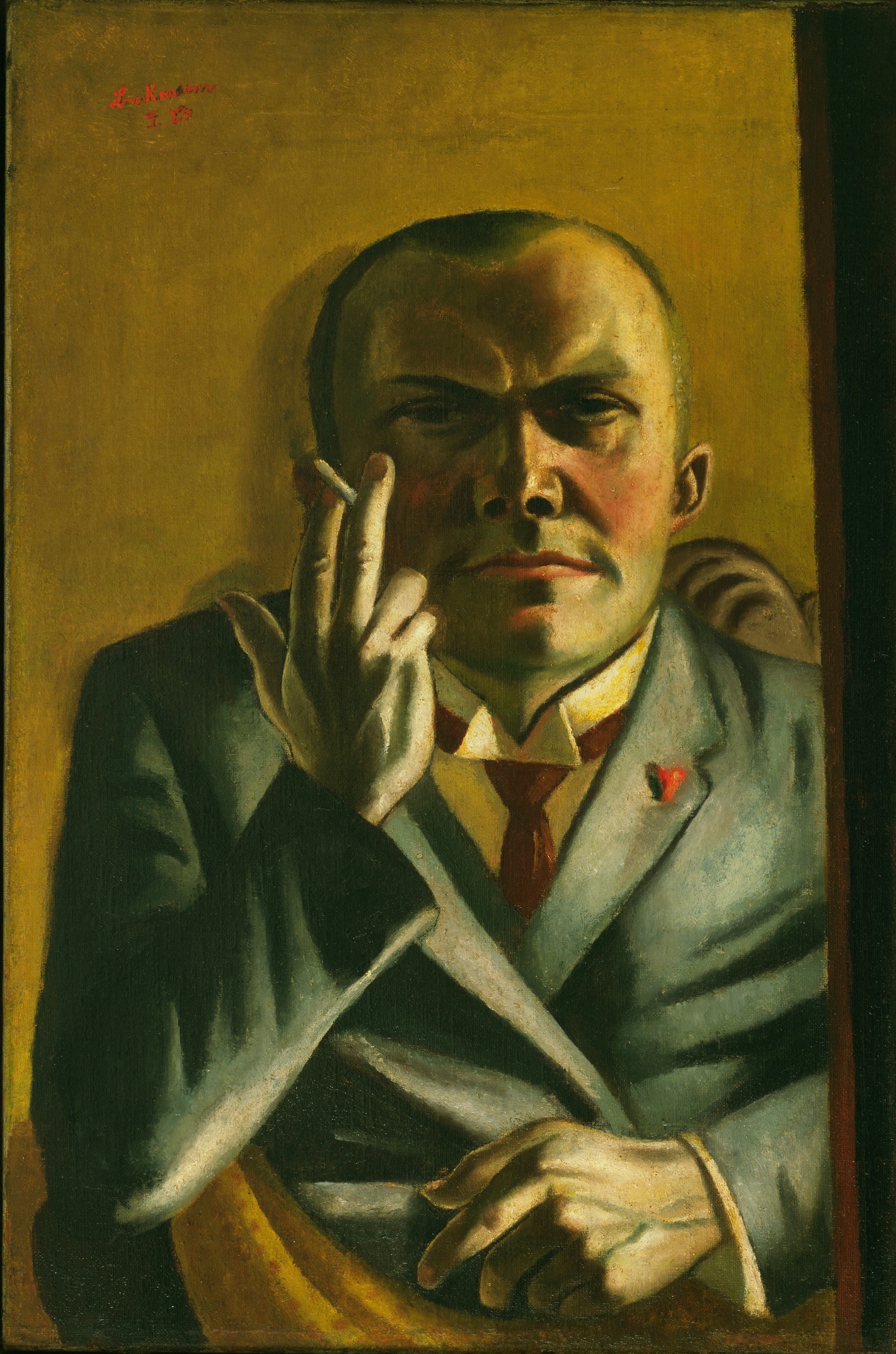 Self-Portrait With a Cigarette (1923), by Max Beckmann. Oil on canvas, 23.75 × 15.875 inches. Museum of Modern Art, New York. © 2016 Artists Rights Society (ARS), New York / VG Bild-Kunst, Bonn.