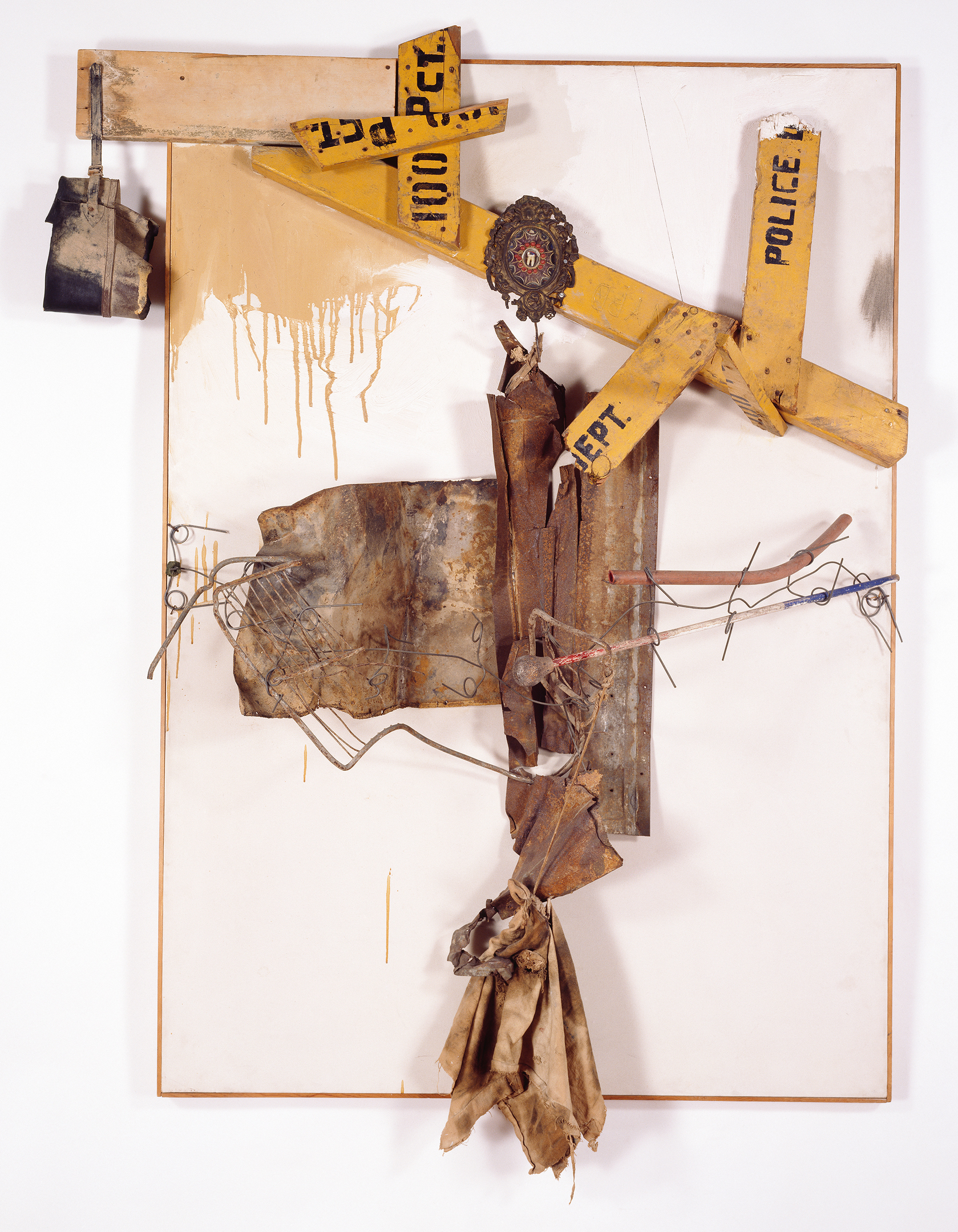 Coexistence (1961), by Robert Rauschenberg. Oil, fabric, wood and other found materials on canvas, 66.75 x 49.125 x 14.25 inches. Virginia Museum of Fine Arts. Photo: Katherine Wetzel. © Virginia Museum of Fine Arts.