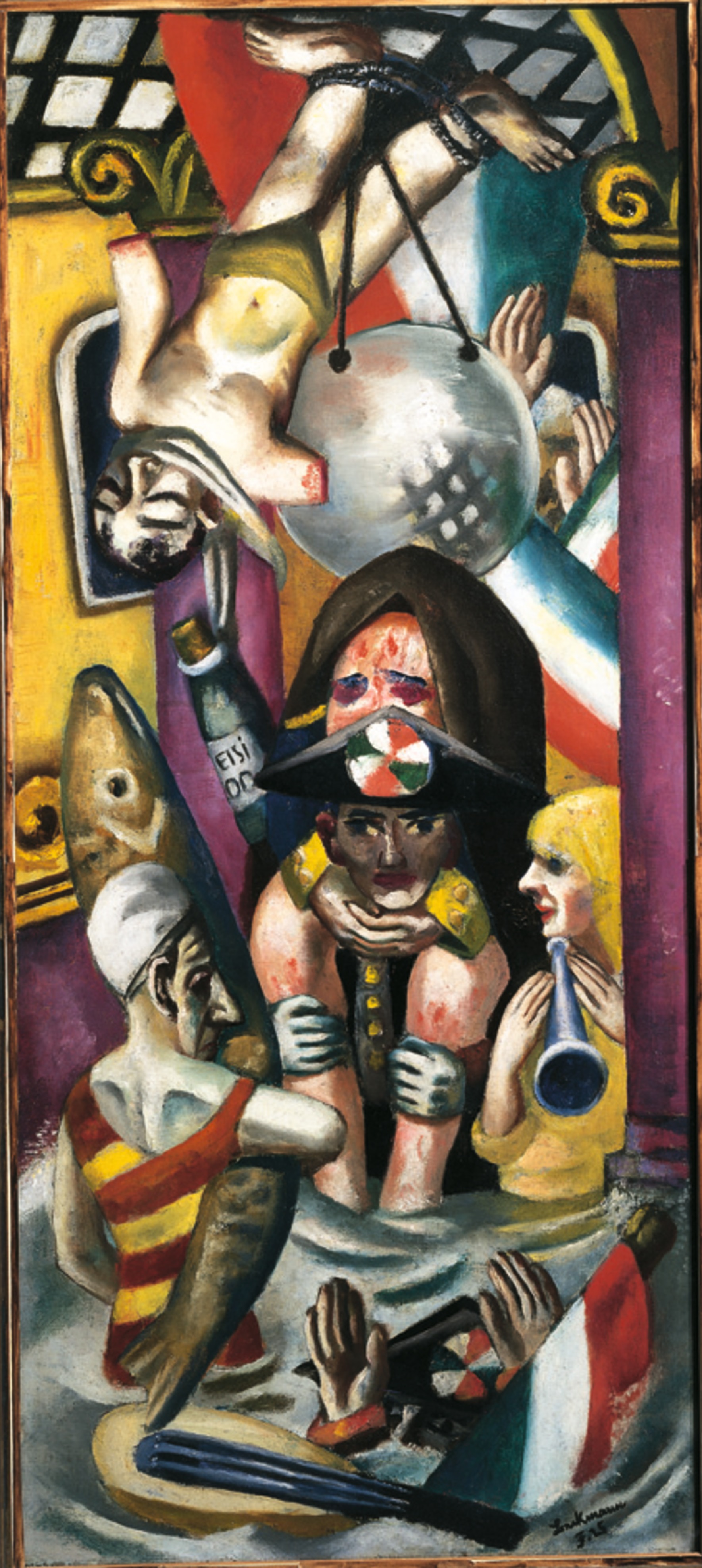 Galleria Umberto (1925), by Max Beckmann. Oil on canvas, 44.625 × 19.8125 inches; framed: 52 × 27.125 inches. Private Collection. Courtesy Neue Galerie, New York. © 2016 Artists Rights Society (ARS), New York / VG Bild-Kunst, Bonn.