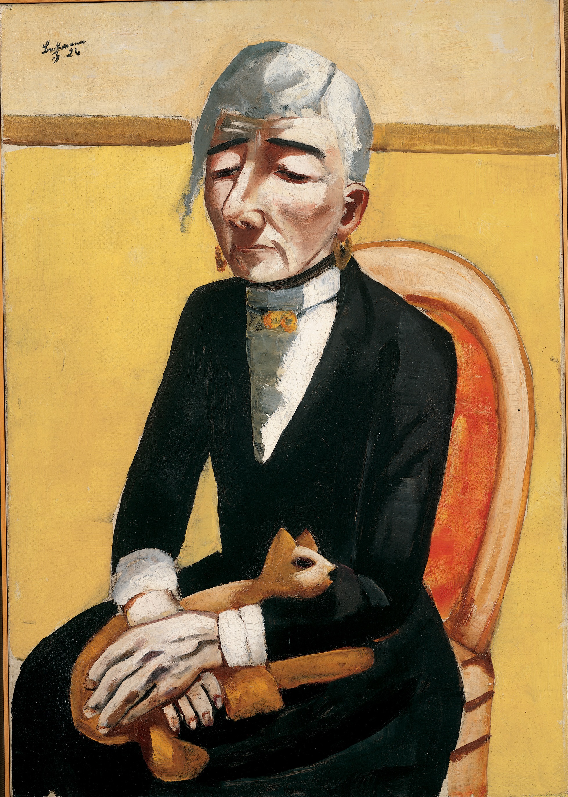 The Old Actress (1926), by Max Beckmann. Oil on canvas, 39.5625 × 27.75 inches; framed: 44 × 32.5 inches. Private Collection, New York. © 2016 Artists Rights Society (ARS), New York / VG Bild-Kunst, Bonn.