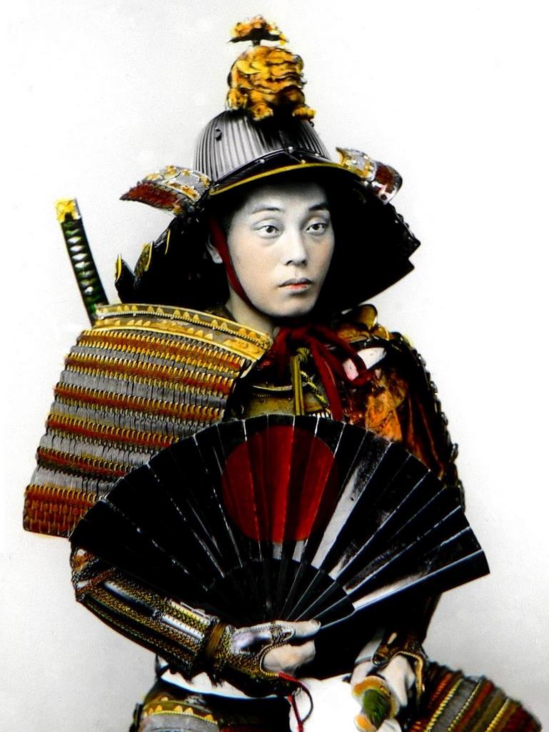 Portrait of a Samurai Warrior in Old Japan.