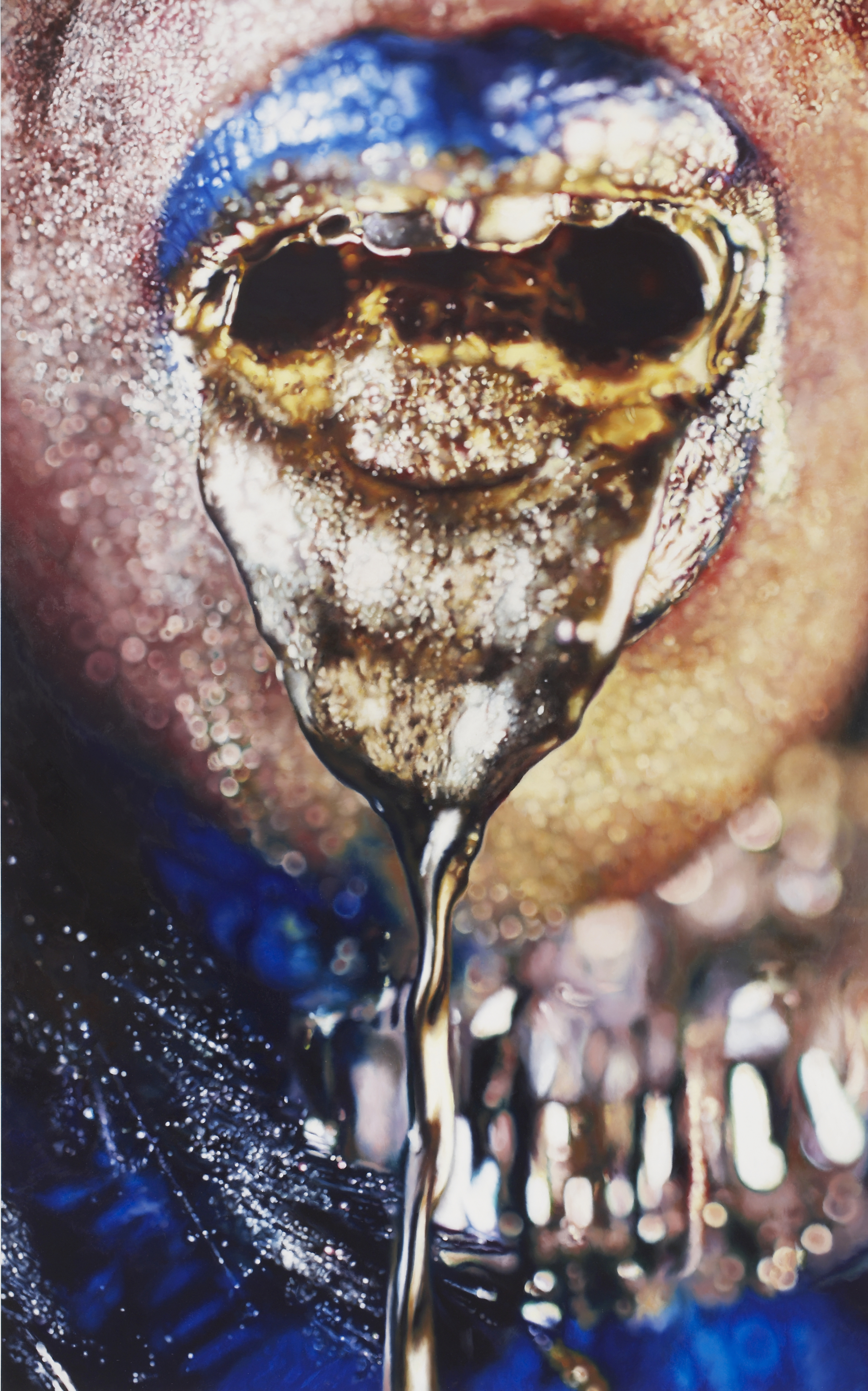 Drizzle (Wangechi Mutu) (2010), by Marilyn Minter. Enamel on metal, 96 x 60 inches. Holzer Family Collection.
