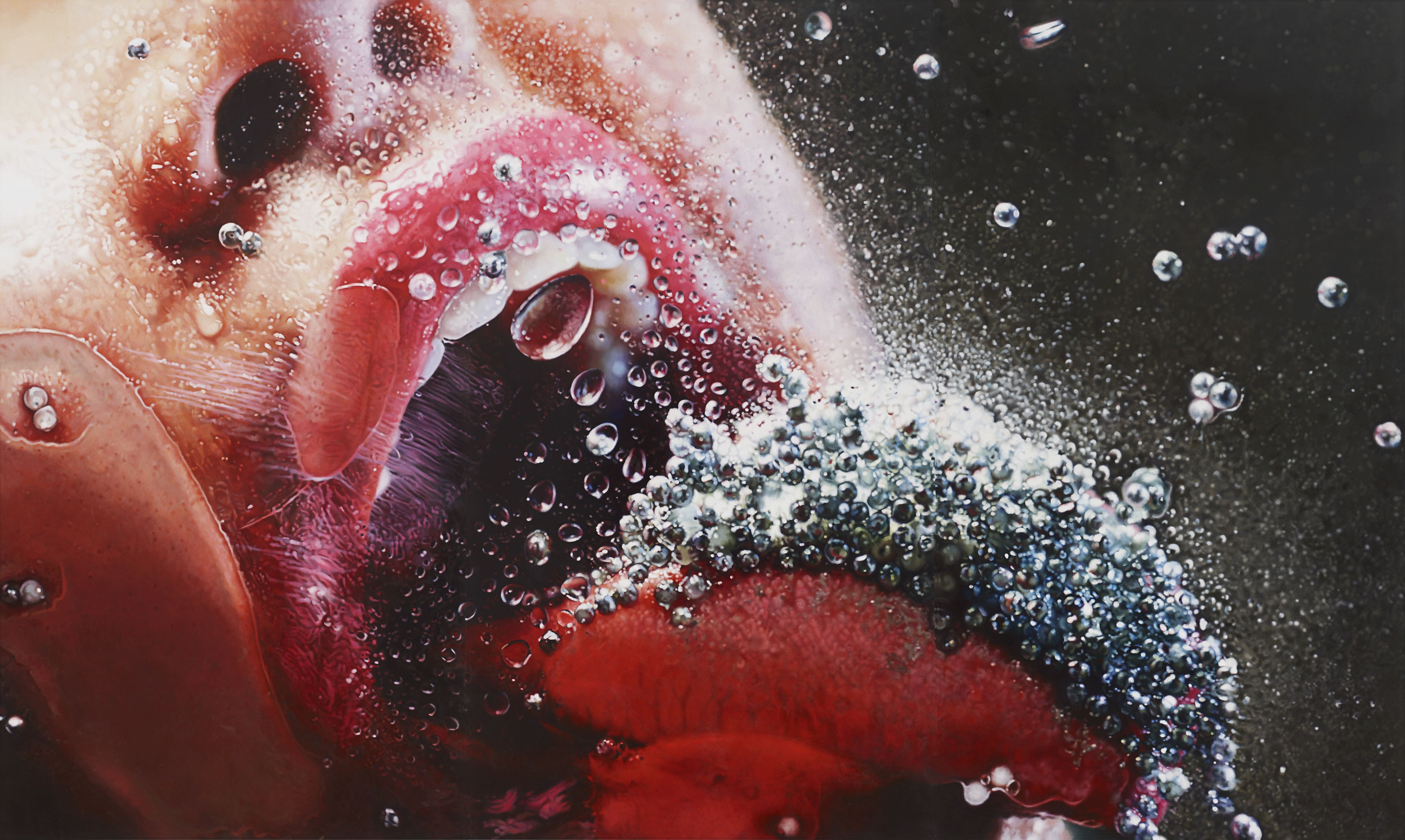 Pop Rocks (2009), by Marilyn Minter. Enamel on metal, 108 x 180 inches. Collection of Danielle and David Ganek.