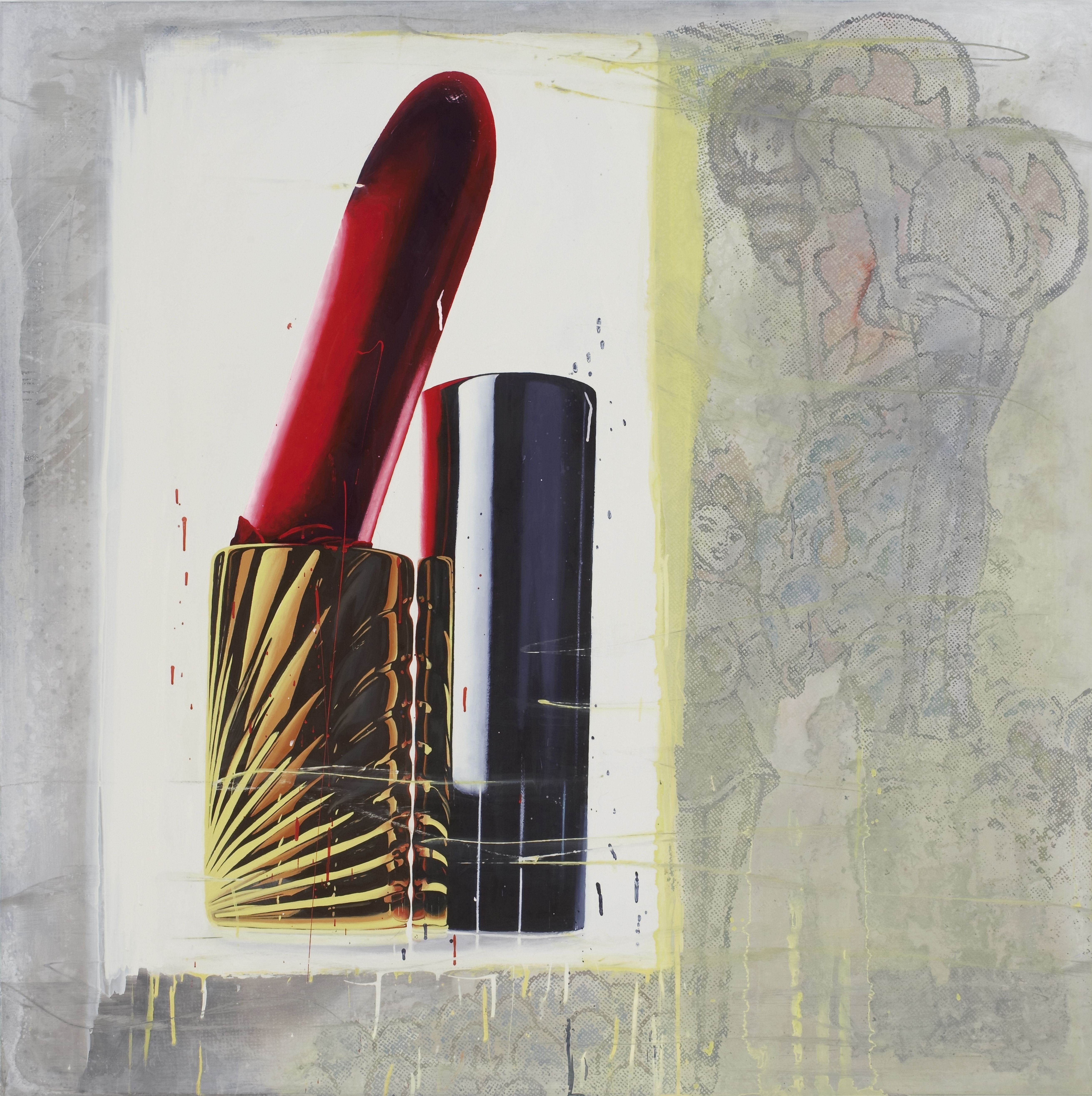 Rouge Baiser (1994), by Marilyn Minter. Enamel on metal, 48 x 48 inches. Courtesy of the artist and Salon 94, New York.