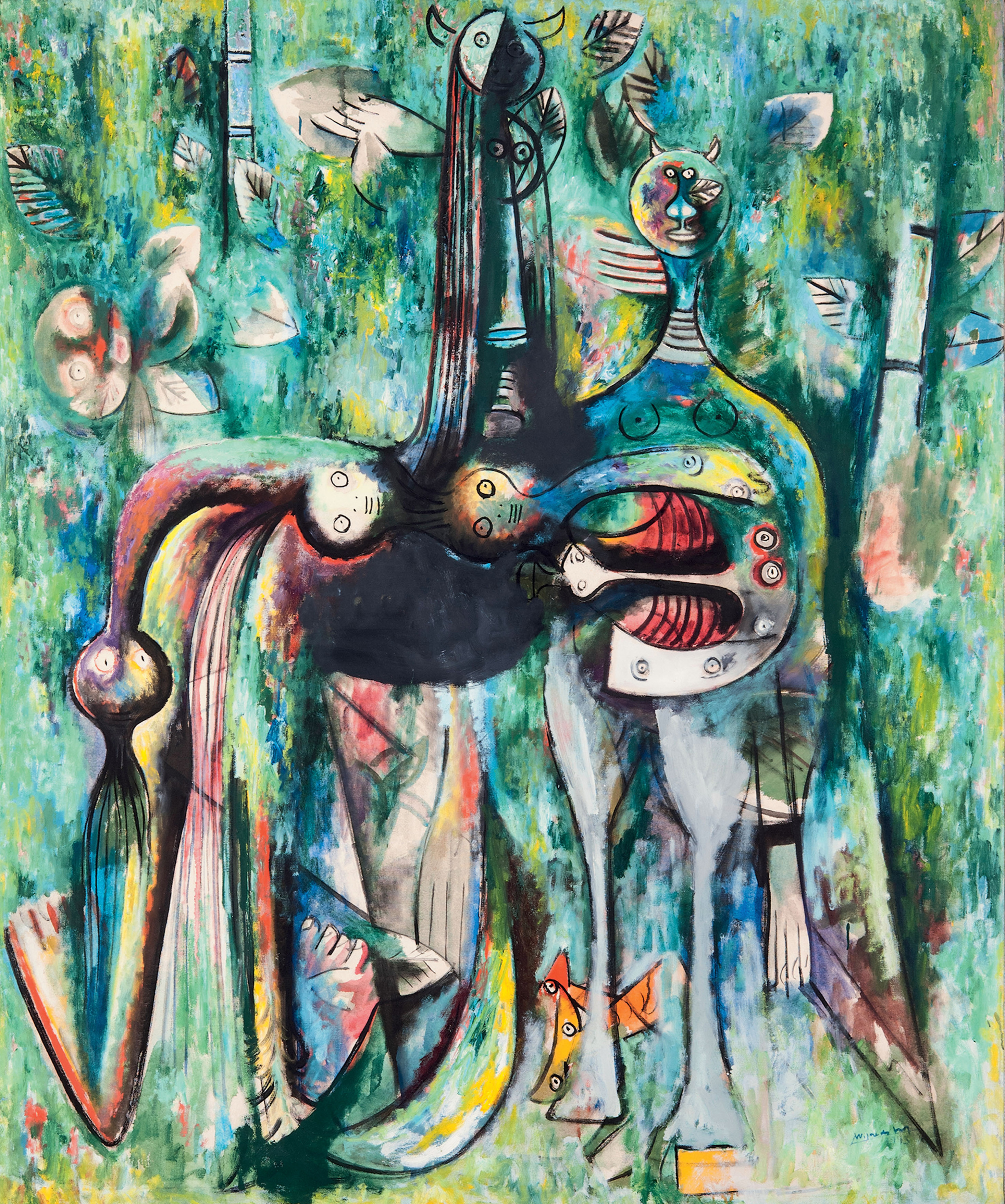The Sombre Malembo, God of the Crossroads (1943), by Wilfredo Lam. The Rudman Trust. © SDO Wifredo Lam.