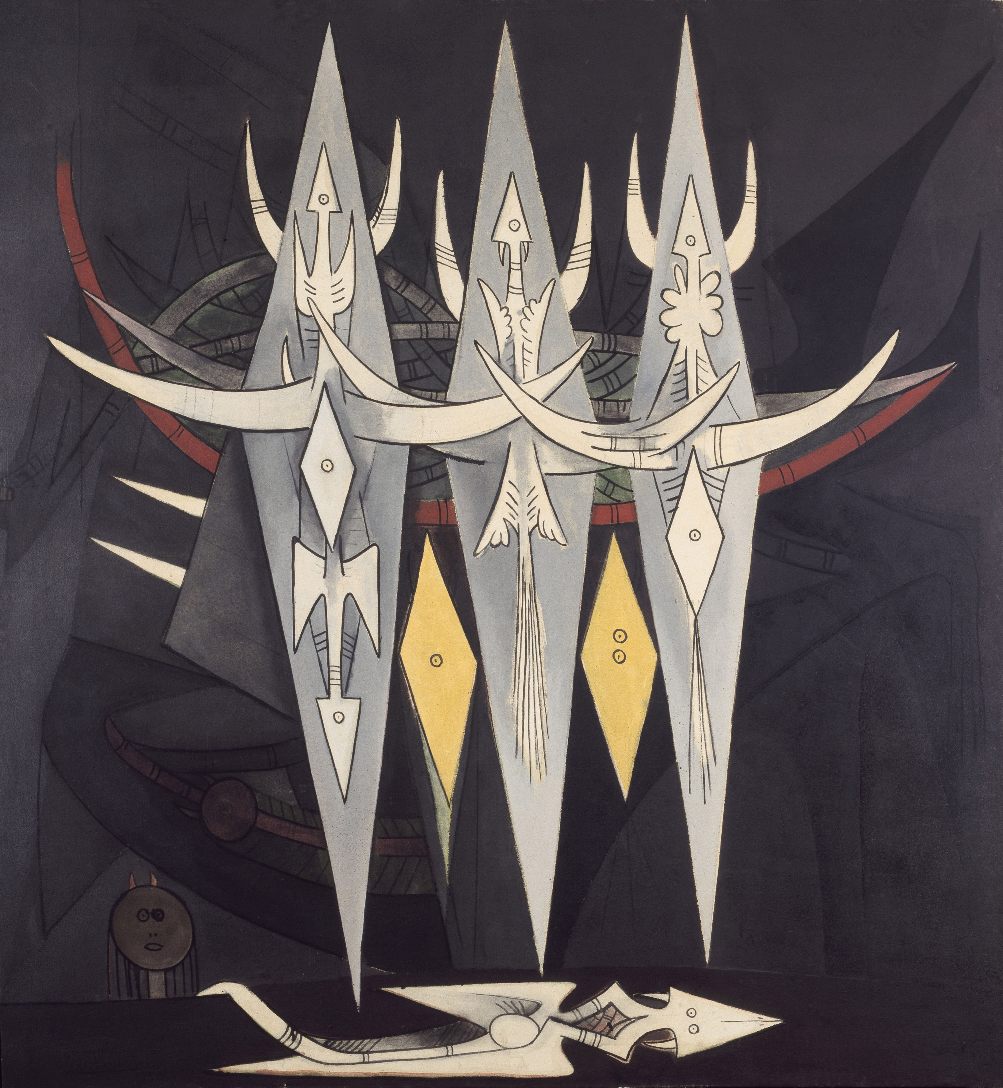 Umbral (Seuil) (1950) by Wilfredo Lam. Photo: Georges Meguerditchian/Centre Pompidou, MNAM-CCI/Dist. RMN-GP. © ADAGP, Paris.