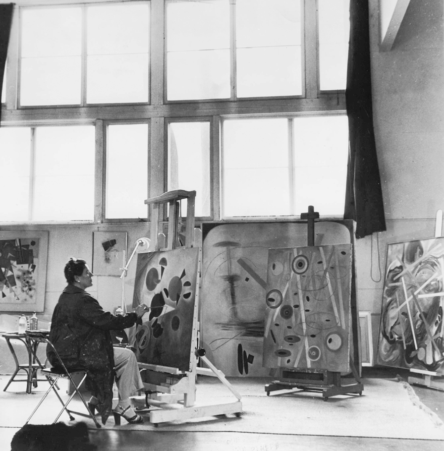 Hilla Rebay in her studio at Franton Court, Greens Farms, Connecticut, c. 1946. © 2017 Solomon R. Guggenheim Foundation, New York.