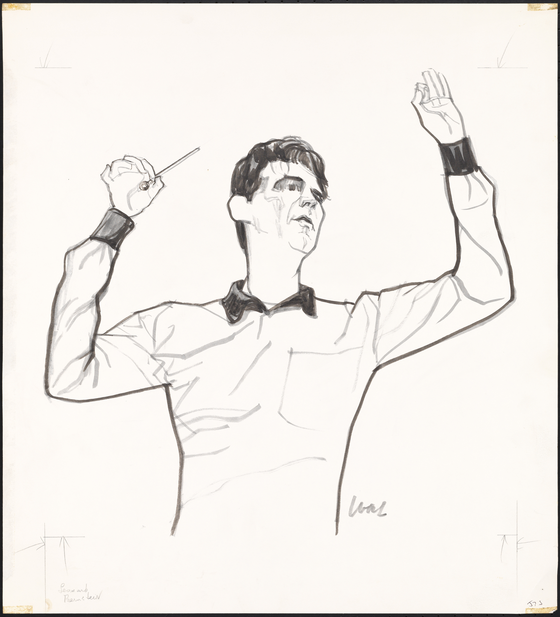 Leonard Bernstein (undated), drawing by William Auerbach-Levy. Museum of the City of the New York.