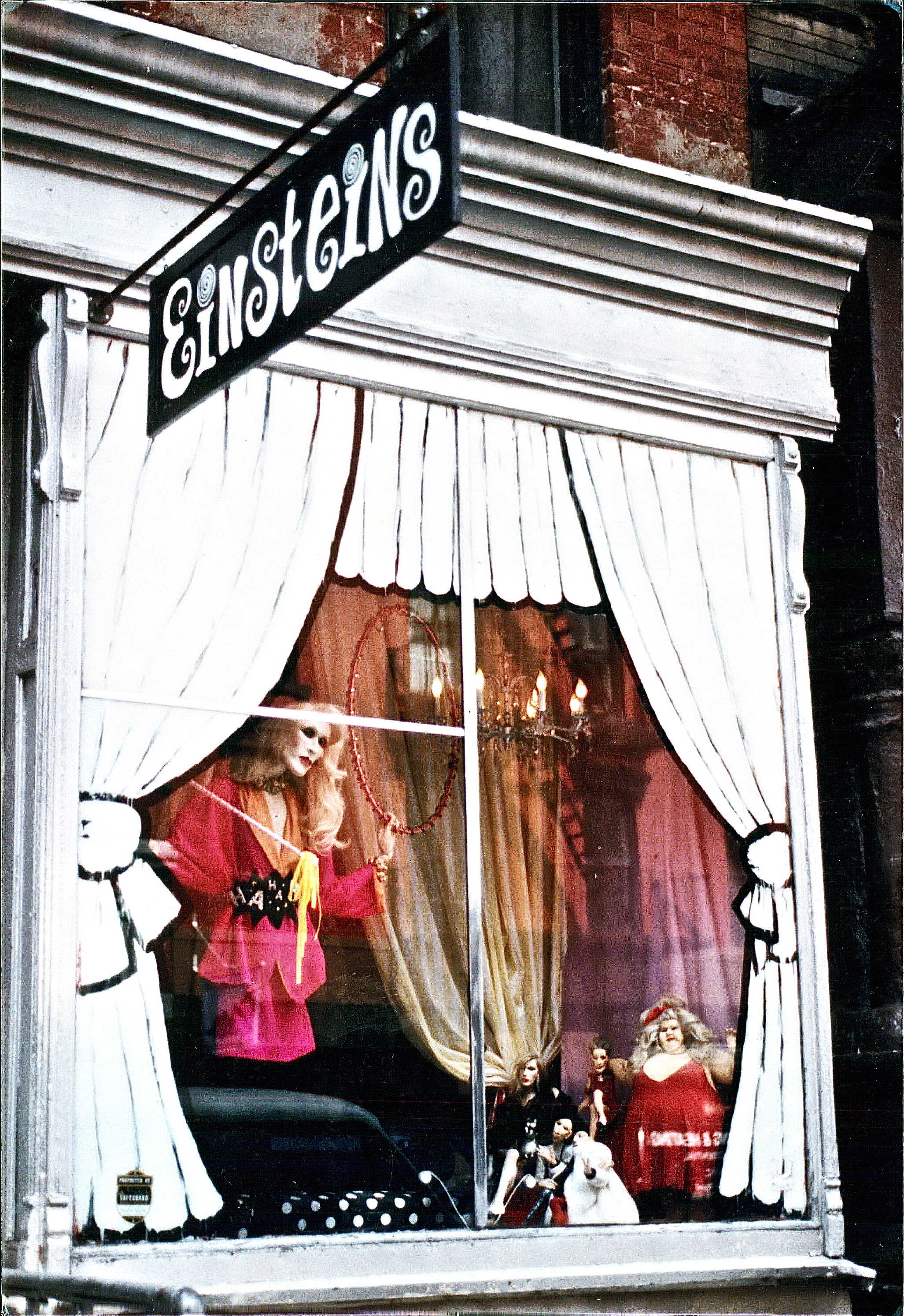 Einsteins "Circus" window display (1986), by Greer Lankton and Paul Monroe, dolls and photo by Greer Lankton. Courtesy Paul Monroe for Greer Lankton Archives Museum.