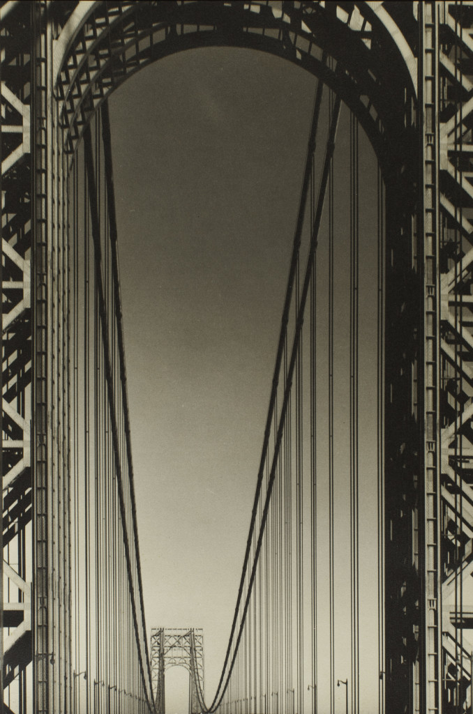 George Washington Bridge by Margaret Bourke-White (1933). Photograph, gelatin silver print on paper. 343 x 225 mm. © Estate of Margaret Bourke-White/Licensed by VAGA, New York, NY. 