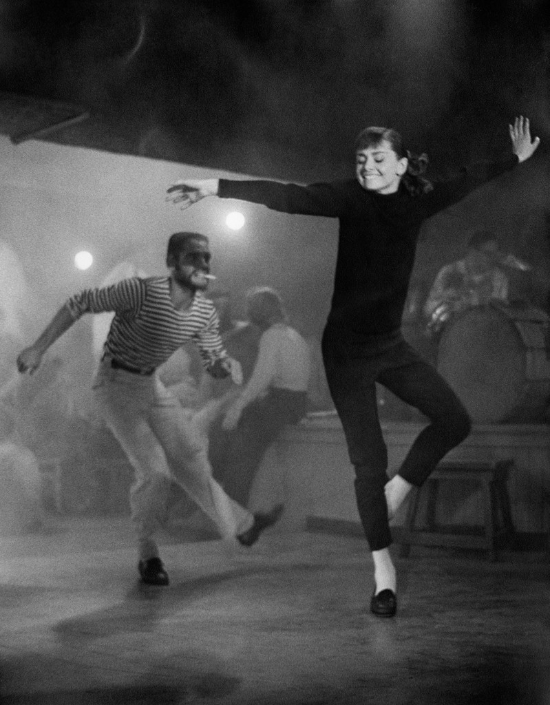 Audrey Hepburn, actress, on the set of Funny Face, Paris, 1956. Photograph by Richard Avedon. © The Richard Avedon Foundation. 