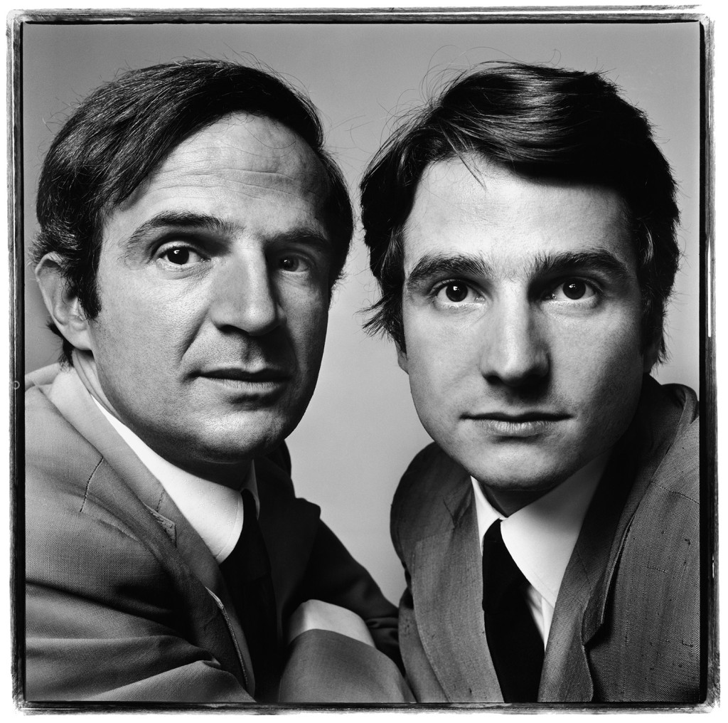 François Truffaut and Jean-Pierre Léaud, film director and actor, Paris, June 20, 1971.  Photograph by Richard Avedon © The Richard Avedon Foundation.