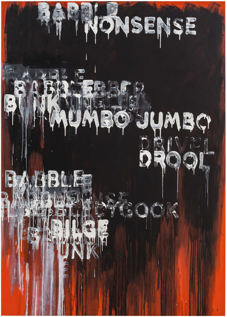 Babble (2015). oil and acrylic on canvas. 87 x 62 inches