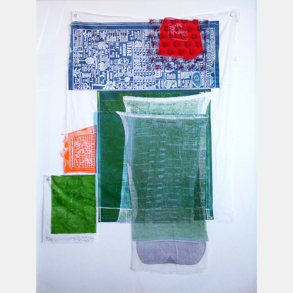 Platter (from AIRPORT SERIES), (1974). Relief and intaglio on fabric. 45 x 29”. Edition 20.