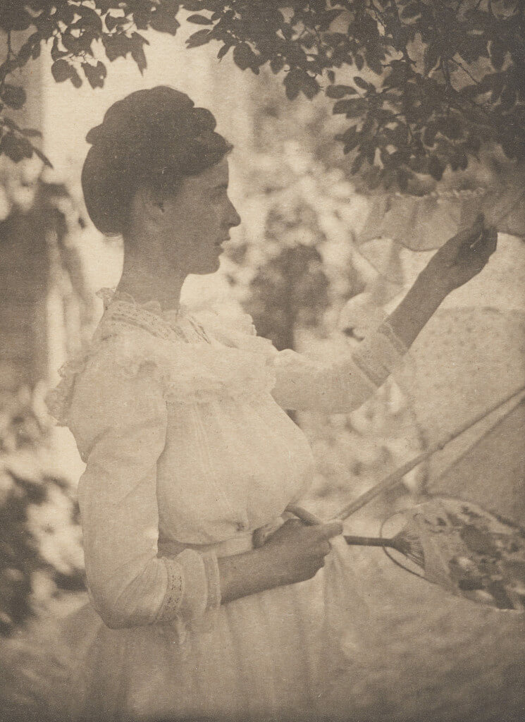 Girl with Parasol, (1909). Photo by Ema Spencer. Photogravure, Image: 8 1/8 x 6 3/16 inches. Philadelphia Museum of Art, From the Collection of Dorothy Norman, 1973. 