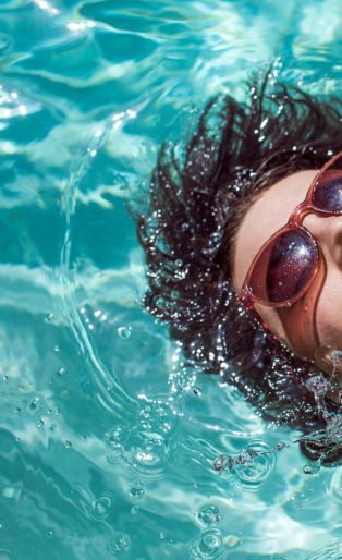 Borns in pool sunglasses