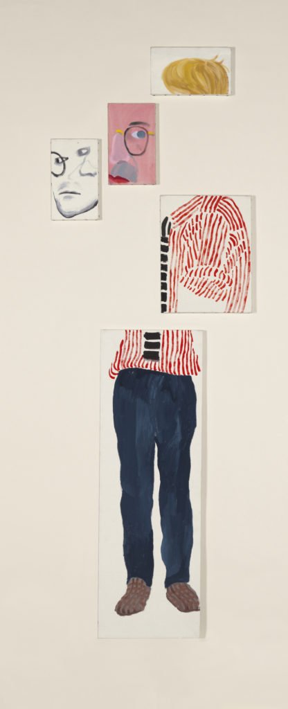 David Hockney "Self Portrait" 1984/1986 Oil on 5 canvases 68 3/4 x 24" © David Hockney Collection The David Hockney Foundation Photo Credit: Richard Schmidt