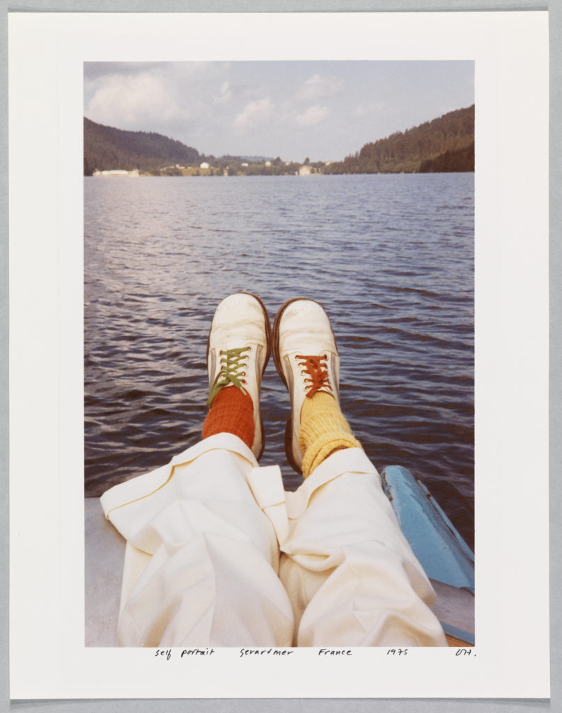 David Hockney "Self Portrait Gerardmer France 1975" Chromogenic Print 14 1/4 X 11 1/4" © David Hockney Photo credit: Richard Schmidt